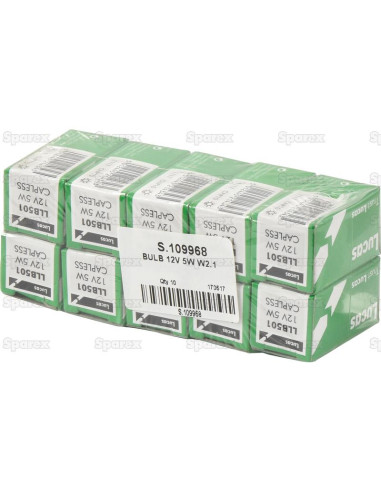 Bombilla (Filamento), 12V, 5W, W2.1x9.5d