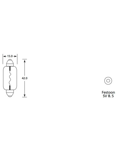 Bombilla (Filamento), 24V, 10W, SV8.5