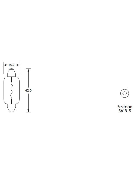 Bombilla (Filamento), 24V, 10W, SV8.5