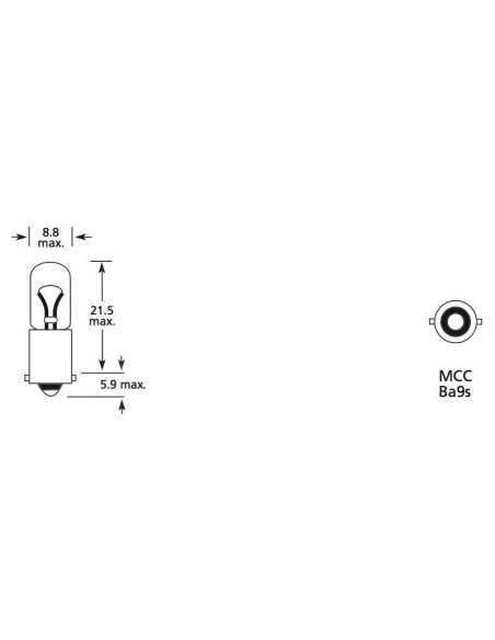 Bombilla (Filamento), 24V, 4W, BA9s