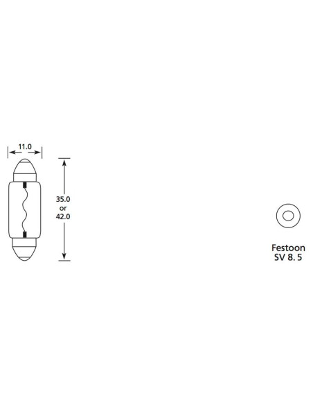 Bombilla (Filamento), 24V, 5W, SV8.5