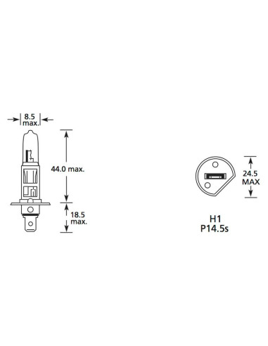 Bombilla (Halógeno), 12V, 100W, P14.5s