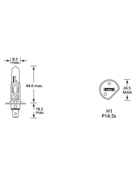 Bombilla (Halógeno), 12V, 100W, P14.5s