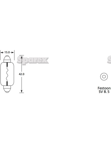 Bombilla (Halógeno), 12V, 18W, SV8.5