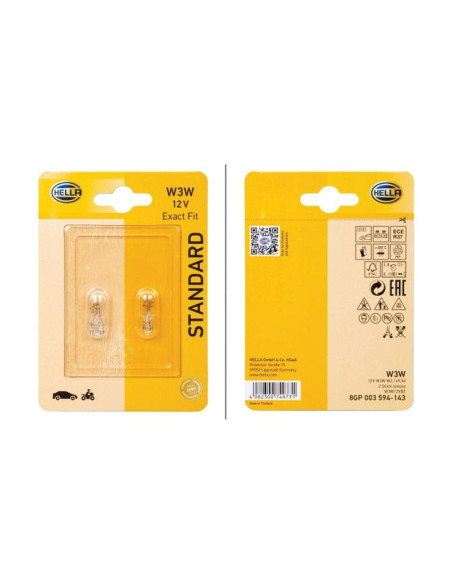 Bombilla (Halógeno), 12V, 3W, W2.1x9.5d