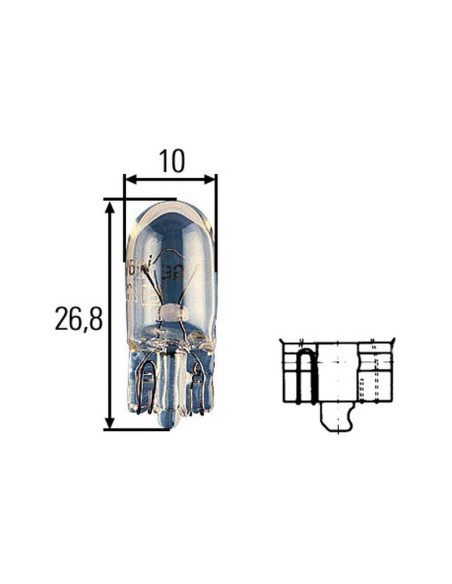 Bombilla (Halógeno), 12V, 3W, W2.1x9.5d