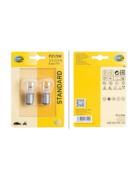 Bombilla (Halógeno), 12V, 5W, BAY15d