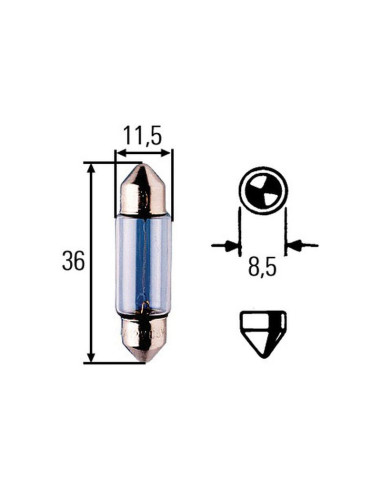 Bombilla (Halógeno), 12V, 5W, SV8.5-8