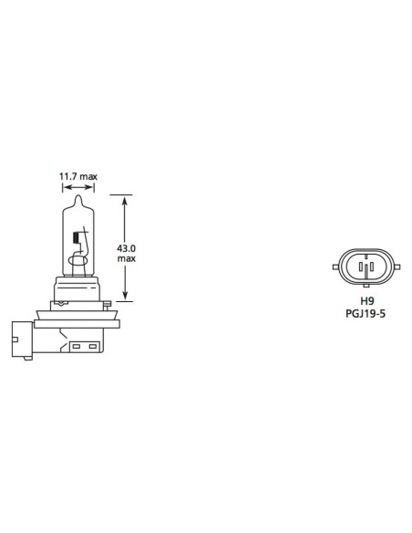 Bombilla (Halógeno), 12V, 65W, PGJ19-5