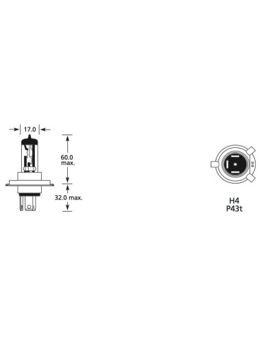 Bombilla (Halógeno), 24V, 70W, P43t