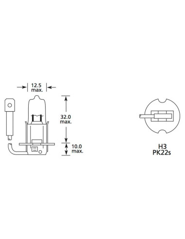 Bombilla (Halógeno), 24V, 70W, PK22s