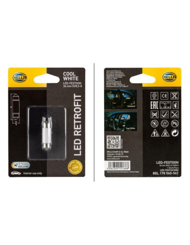 Bombilla (LED), 12V, 1W, SV8.5-8