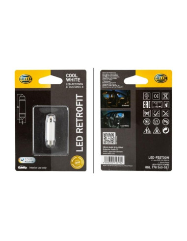 Bombilla (LED), 12V, 1W, SV8.5-8