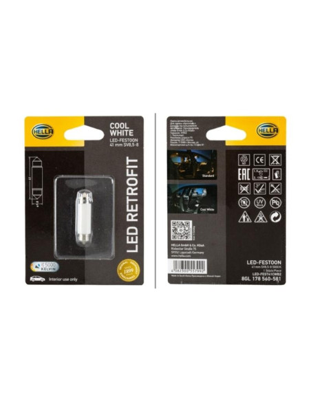 Bombilla (LED), 12V, 1W, SV8.5-8