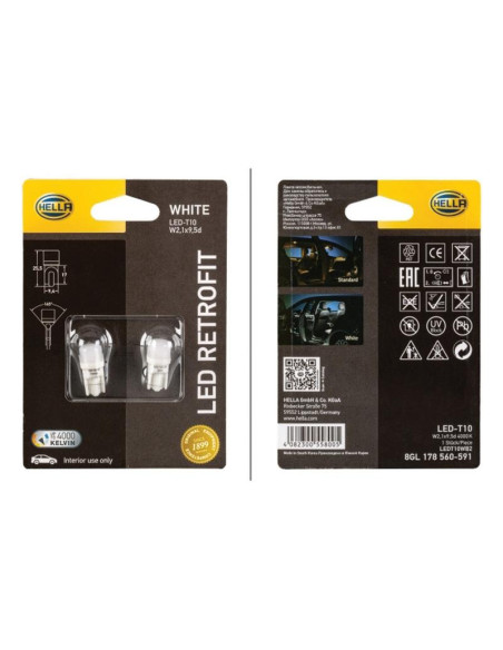 Bombilla (LED), 12V, 1W, W2.1x9.5d