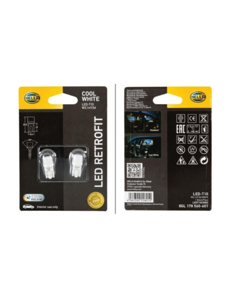 Bombilla (LED), 12V, 1W, W2.1x9.5d