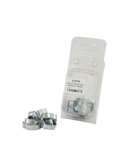 Hose 'O' Clip, Ø7-23mm, 12 pzas. Blister.
