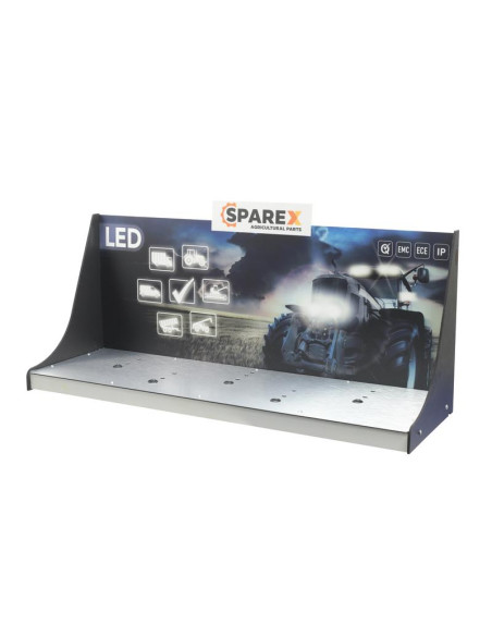 Expositor para luces LED con interruptores y base de aluminio