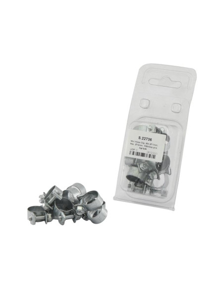 Mini Abrazadera, Ø mín.11mm, Máx. Ø14mm, 10 pzas. Blister.