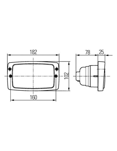Faro Trabajo Rectangular - 12/24V