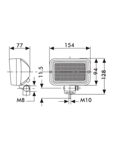 Faro Trabajo Rectangular Dcha/Izda - 12/24V