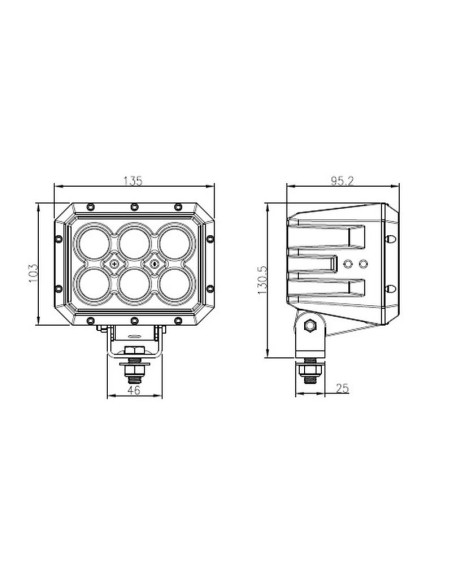 LED Faro de Trabajo (Cree Alta Potencia), Interference: Class 3, 10000 Lúmenes Nominales, 10-60V