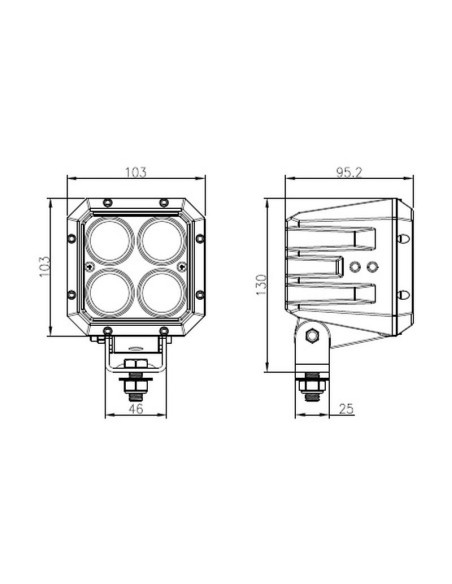 LED Faro de Trabajo (Cree Alta Potencia), Interference: Class 3, 7200 Lúmenes Nominales, 10-60V