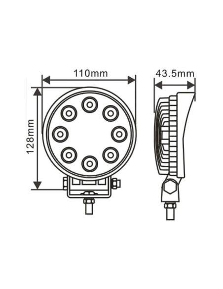 LED Faro de Trabajo, Interference: Class 1, 1840 Lúmenes Nominales, 10-30V