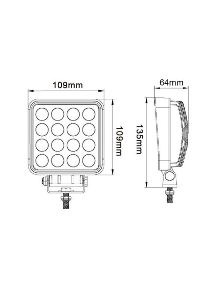 LED Faro de Trabajo, Interference: Class 3, 2880 Lúmenes Nominales, 10-30V