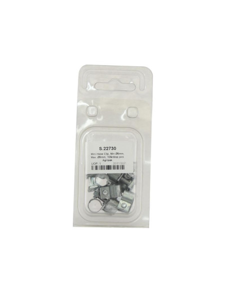 Mini Abrazadera, Ø mín.6mm, Máx. Ø8mm, 10 pzas. Blister.