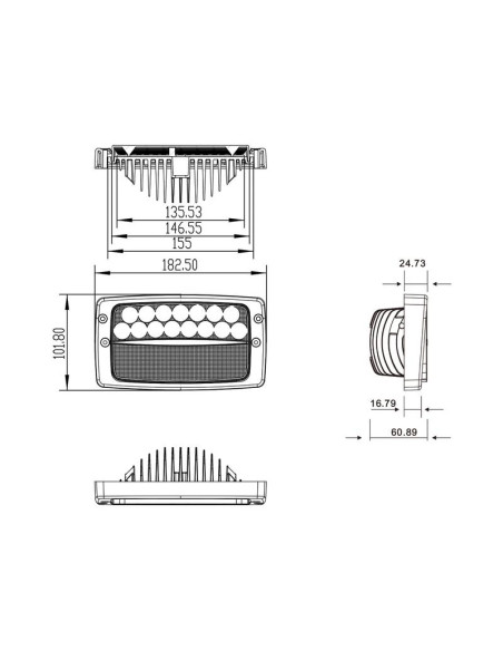 LED Faro de Trabajo, Interference: Class 3, 5400 Lúmenes Nominales, 10-30V