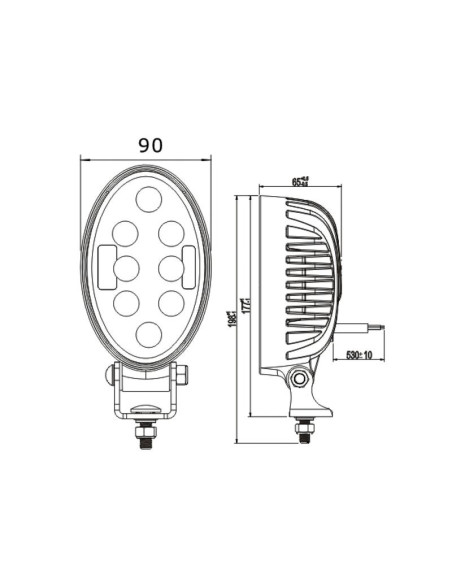 LED Faros de Trabajo, Interference: Class 3, 2400 Lúmenes Nominales, 10-30V