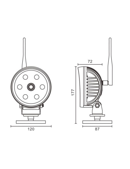 LED Luz de trabajo con cámara incorporada, Inalámbrico, 10-32V