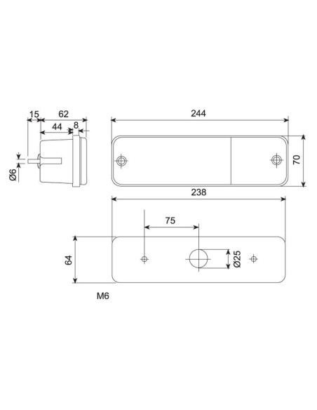 Luz Combinación Trasera Halógena 12V, Dcha/Izda