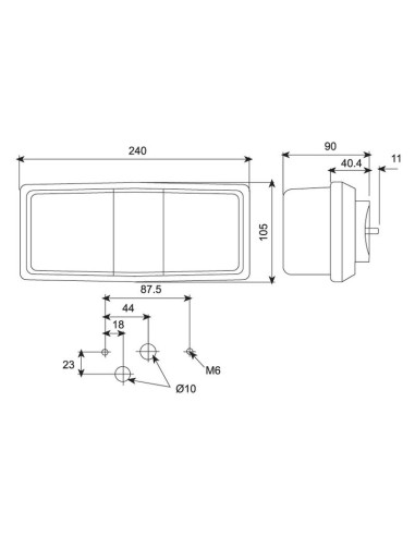 Luz Combinación Trasera Halógena 12V, Dcha/Izda