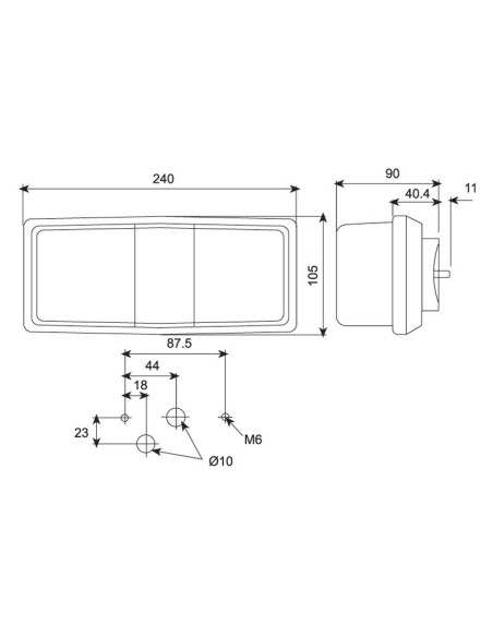 Luz Combinación Trasera Halógena 12V, Dcha/Izda