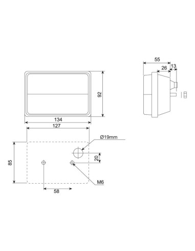 Luz Combinación Trasera Halógena 12V, Dcha/Izda