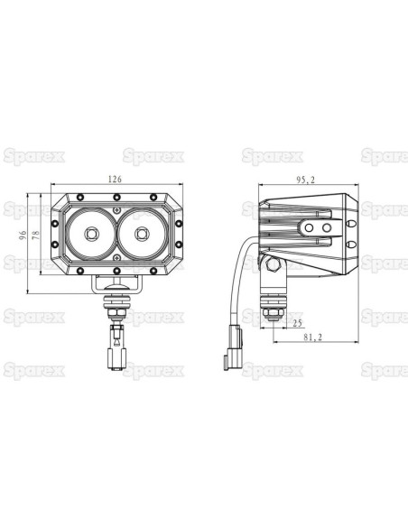 LED Faro, Interference: Class 3, Dcha/Izda (Spot Beam), 4000 Lúmenes Nominales, 9-36V