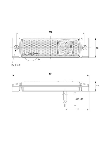 LED Piloto Intermitente - Visión Delantera, Dcha/Izda, 12-24V