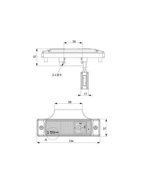 LED Piloto Intermitente - Visión Lateral, Dcha/Izda, 12-24V