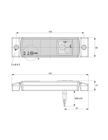 LED Piloto Intermitente - Visión Trasera, Dcha/Izda, 12-24V