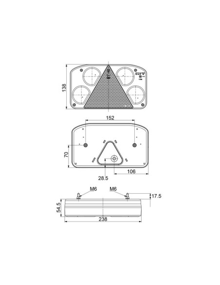LED Piloto Traseros, Función: 5 - Freno / Posición / Intermitente / Antiniebla / Marcha Atrás, Dcho., 12-24V