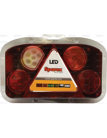 LED Piloto Traseros, Función: 6 - Freno / Posición / Intermitente / Antiniebla / Marcha Atrás / Luz Matrícula, Dcho., 12-24V