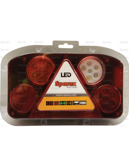 LED Piloto Traseros, Función: 6 - Freno / Posición / Intermitente / Antiniebla / Marcha Atrás / Luz Matrícula, Izdo., 12-24V