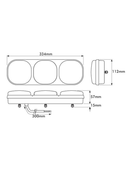 Luz Combinación Trasera Halógena 12V, Dcha/Izda