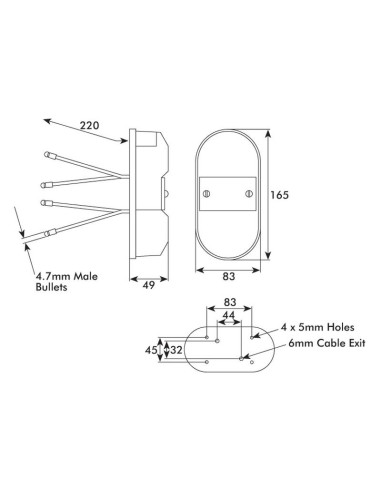 Luz Combinación Trasera Halógena 12V, Dcha/Izda