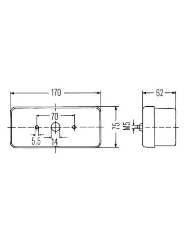 Luz Combinación Trasera Halógena 12V, Dcho.