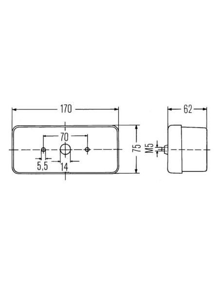 Luz Combinación Trasera Halógena 12V, Dcho.