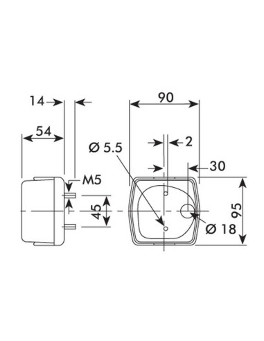 Luz Combinación Trasera Halógena 12V, Dcho.