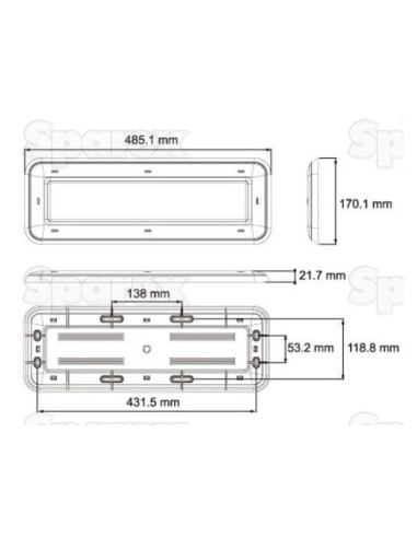 LED Lampara Interior, 12/24V